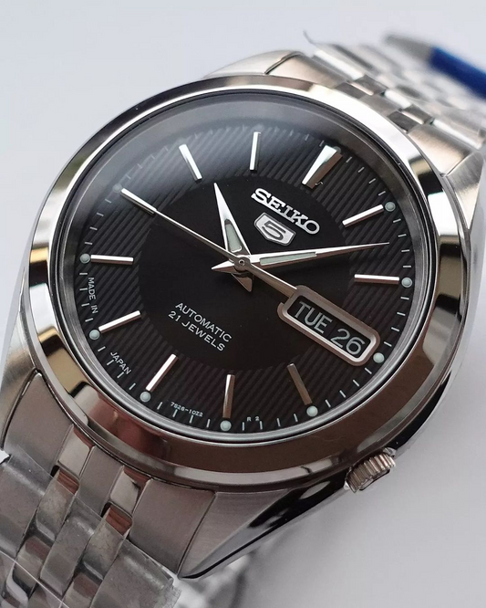 Seiko 5 SNKL23K1 Men’s Automatic Watch – Black Dial Stainless Steel